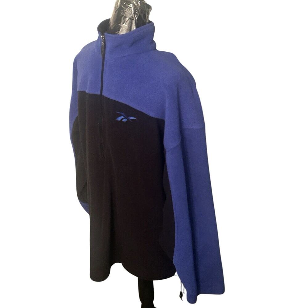Reebok Half Zip Jacket Men's Medium Black And Blue. Oversized Med See Dimensions - Picture 3 of 5